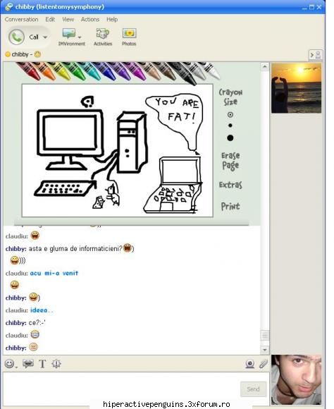 Conversatii Yahoo Messenger - asta faceam la ora 12...pe langa matematica :)) - Bla bla-uri